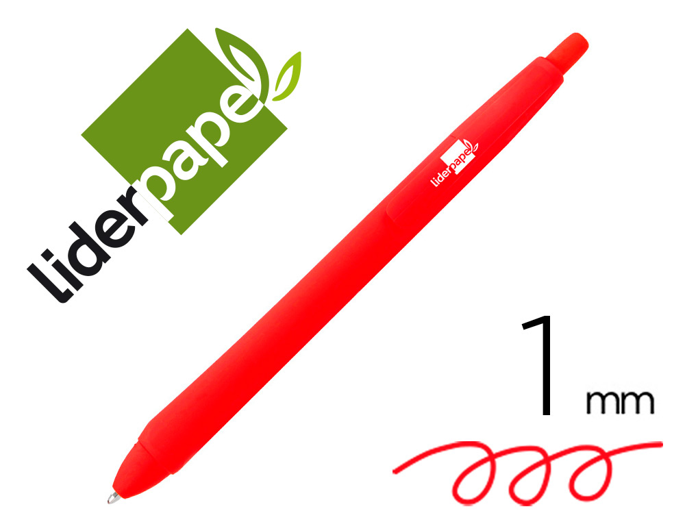 ESFEROGRAFICA LIDERPAPEL GUMMY TOUCH RETRATIL 1,0 MM TINTA VERMELHO