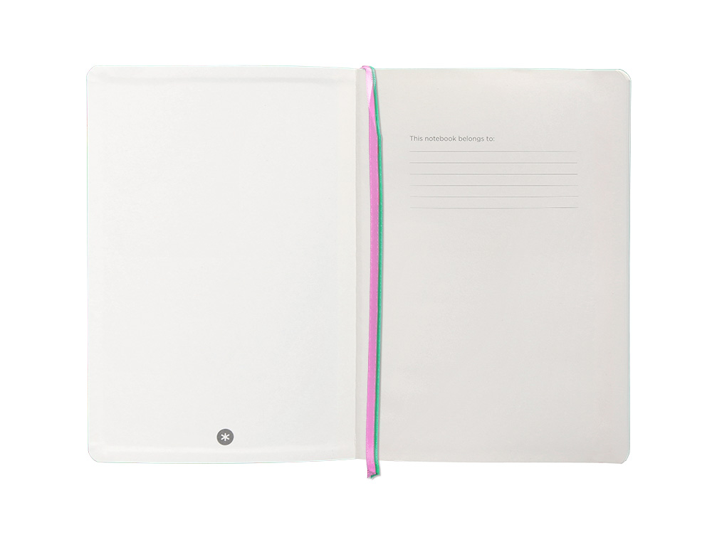 CADERNO COM ELASTICO ANTARTIK NOTES CAPA MOLE A5 PAUTADO ROSA E TURQUESA 80 FOLHAS 80 GR FSC