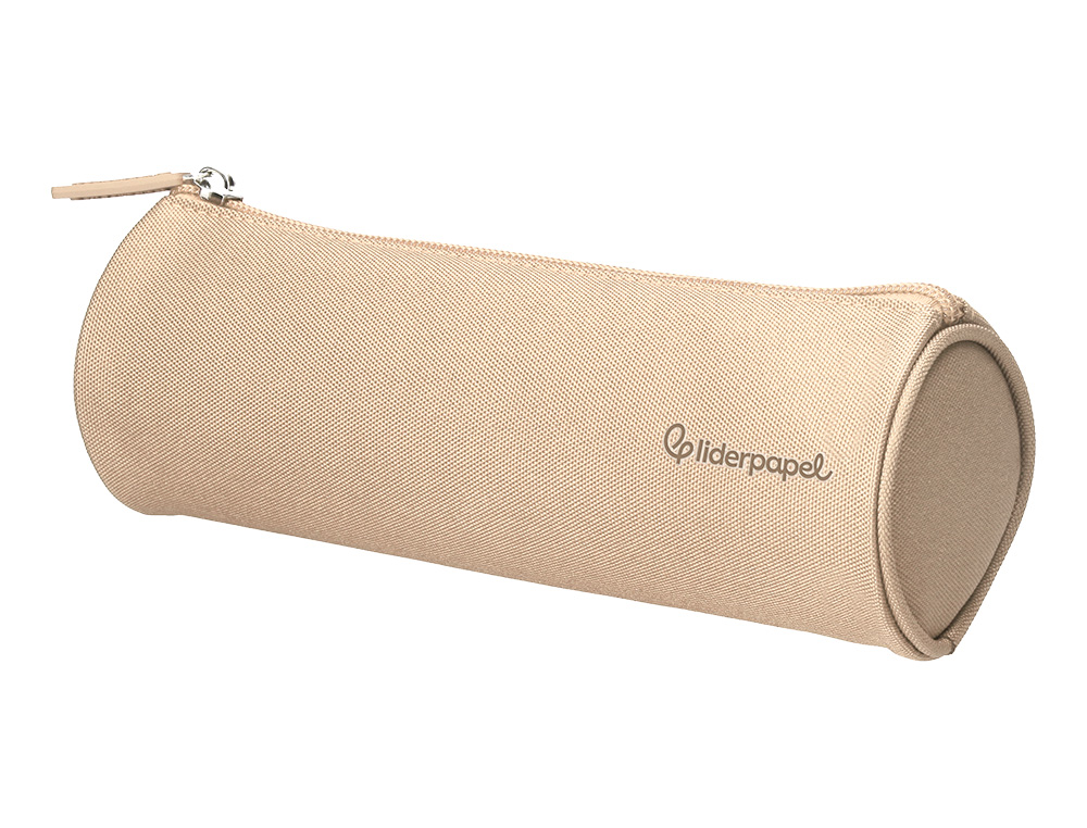 ESTOJO ESCOLAR LIDERPAPEL CILINDRICO LARGO 210X70 MM CREME