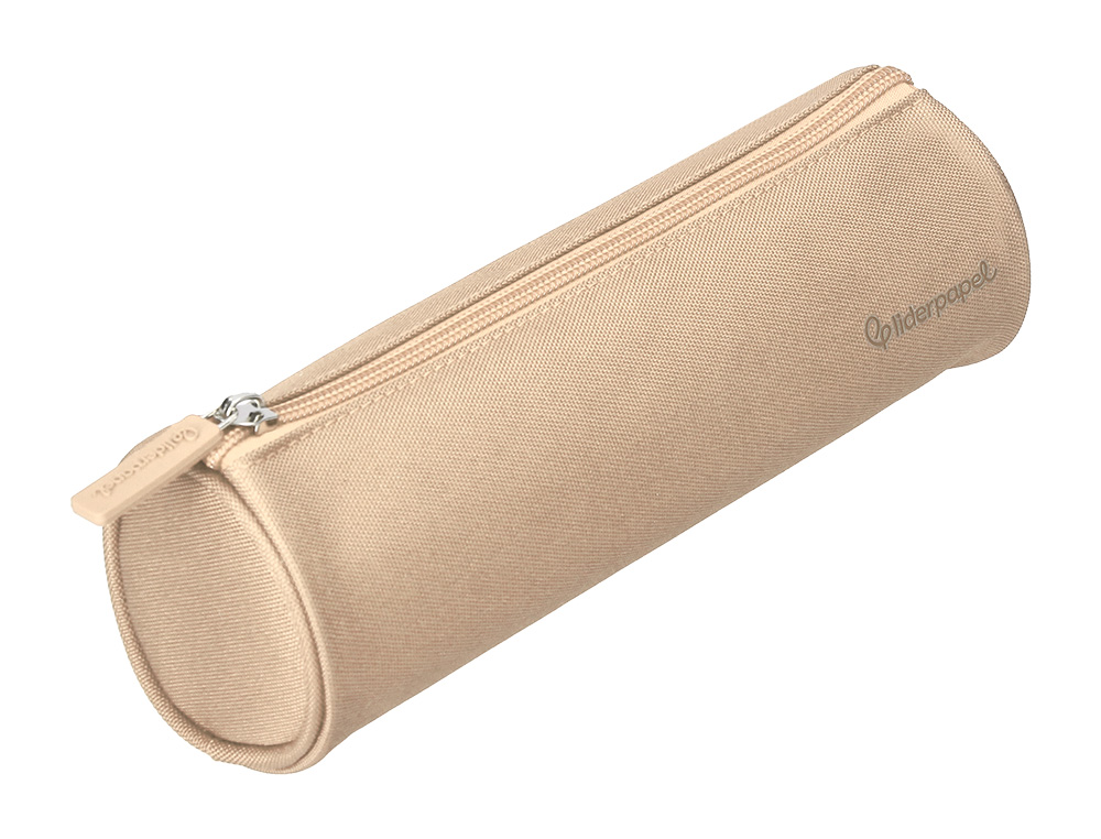 ESTOJO ESCOLAR LIDERPAPEL CILINDRICO LARGO 210X70 MM CREME
