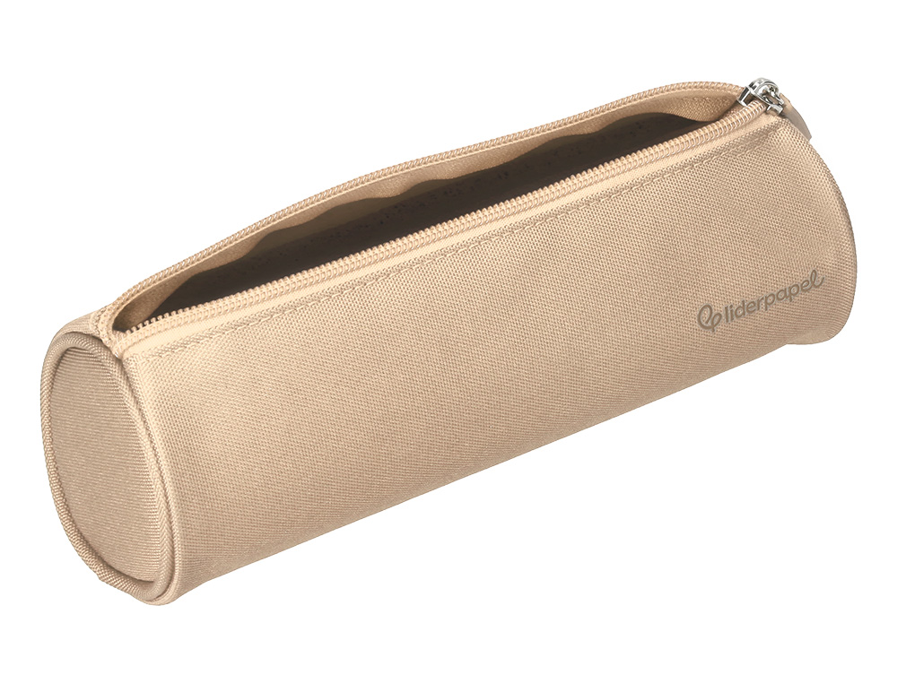 ESTOJO ESCOLAR LIDERPAPEL CILINDRICO LARGO 210X70 MM CREME