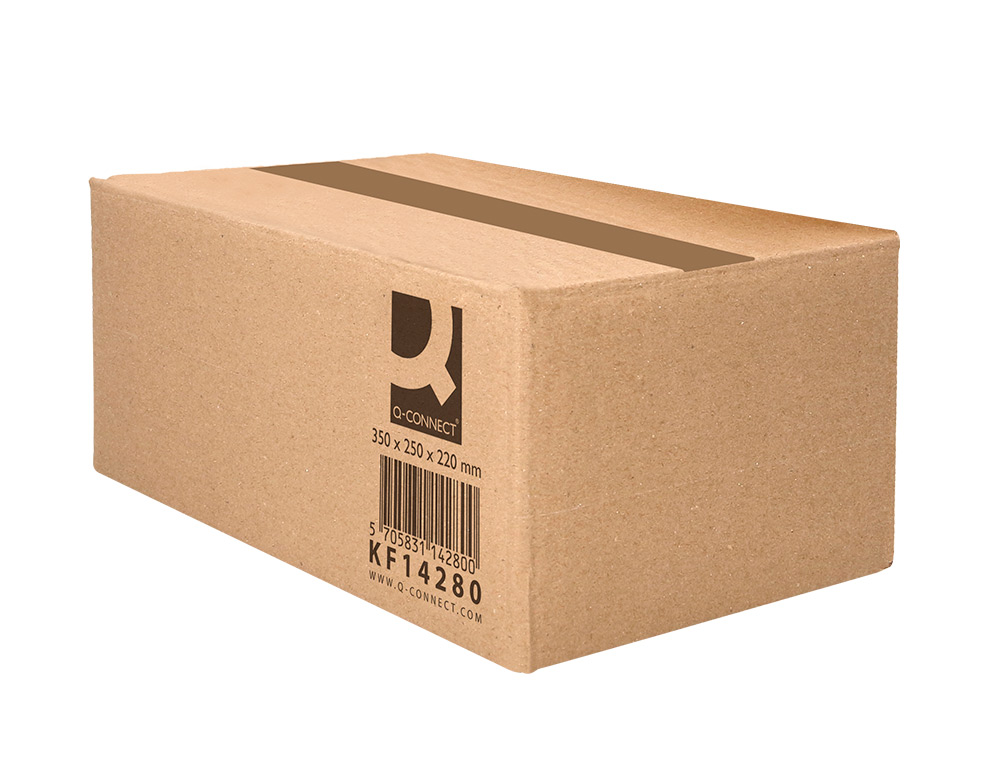 CAIXA PARA EMBALAR Q-CONNECT AMERICANA CARTAO CANAL SIMPLES 5 MM COR KRAFT 350X250X220 MM