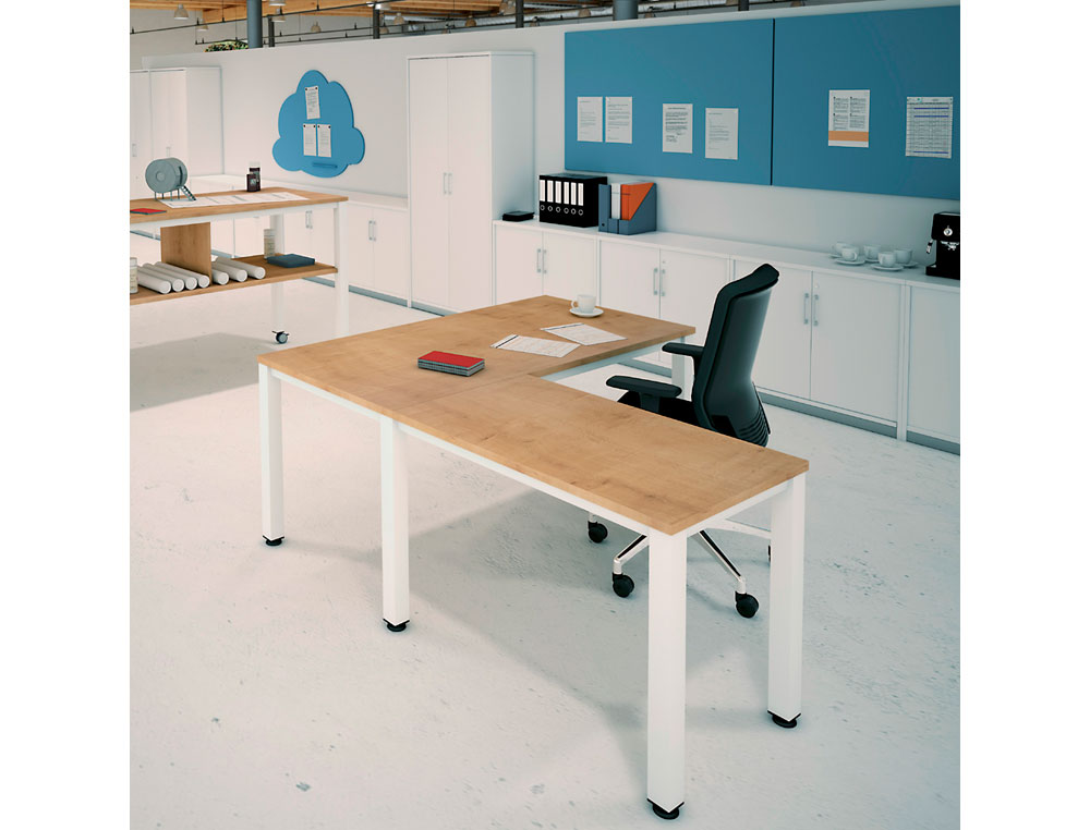 MESA DE ESCRITORIO ROCADA EXECUTIVE 2003AD01 ALUMINIO /FAIA 180X80 CM
