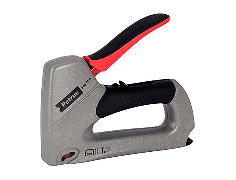 AGRAFADOR PETRUS 340 TOP ESPECIAL CORPO DE ALUMINIO UTILIZA AGRAFES N 530 DE 6 A 14 MM E SACA-AGRAFES